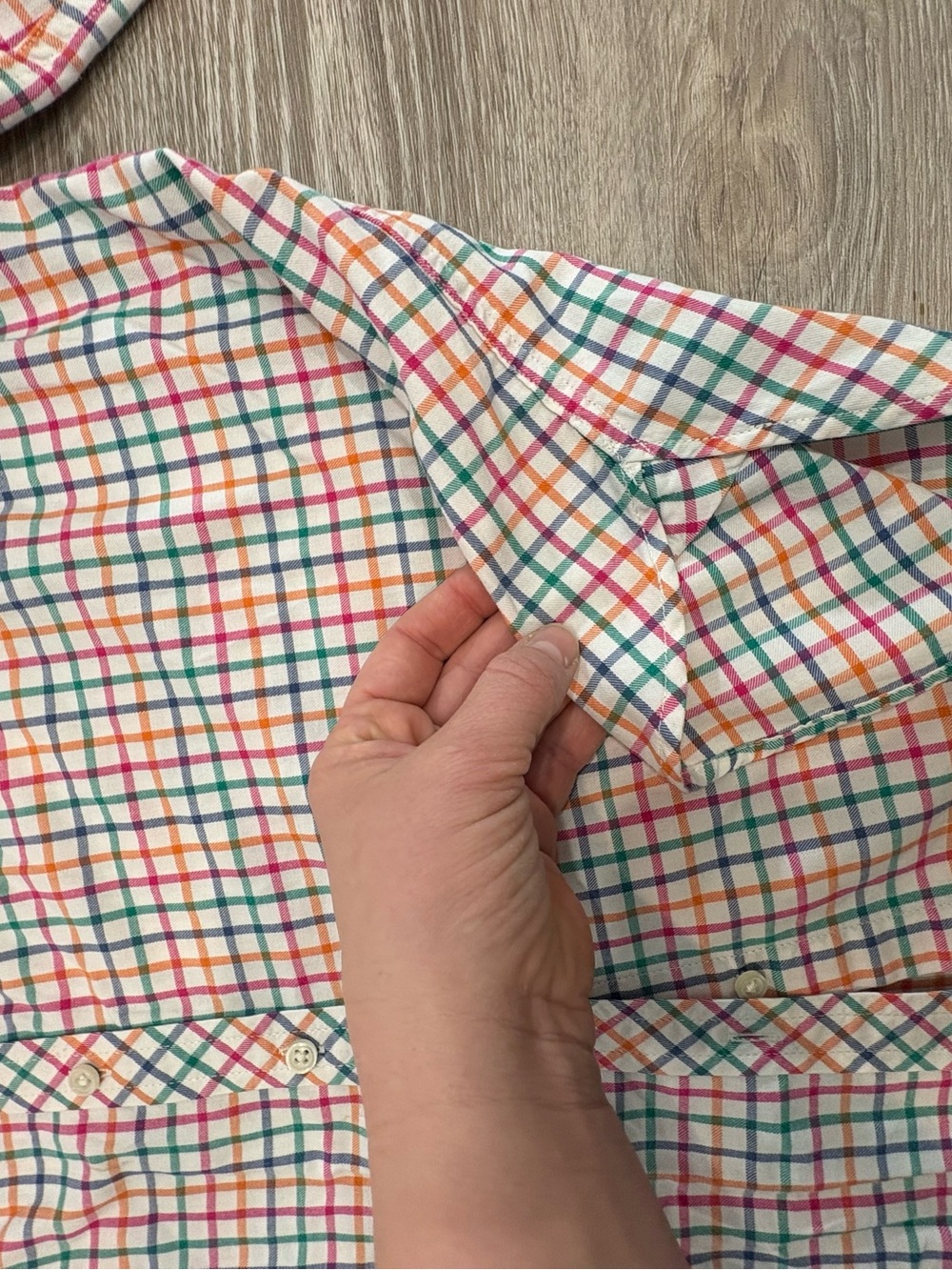 Talbots CottonMulti-Color Plaid Button-Up Shirt XL petite - Picture 8 of 8
